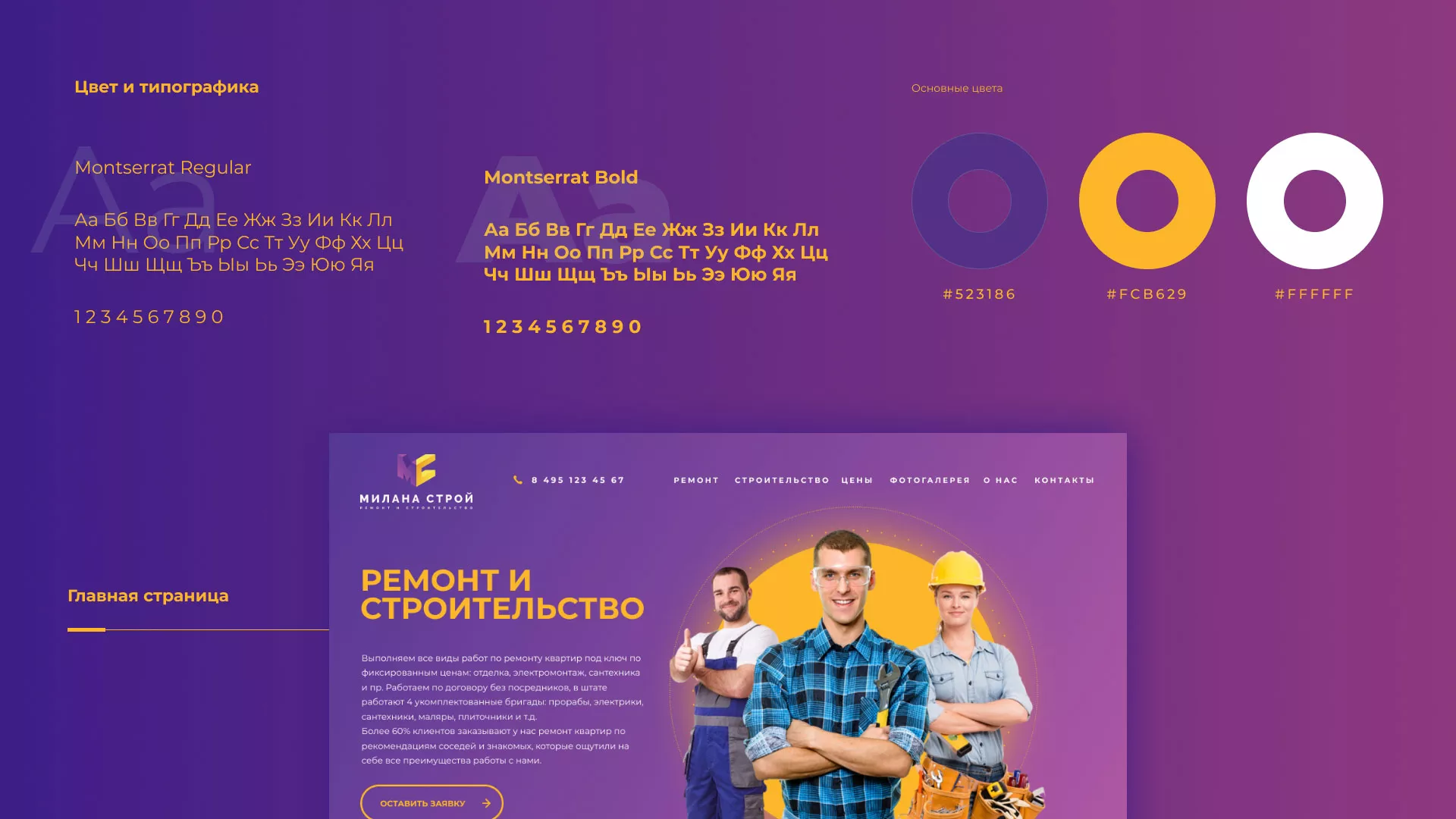 Разработка сайта строительной компании «Милана-Строй» в Ярославле