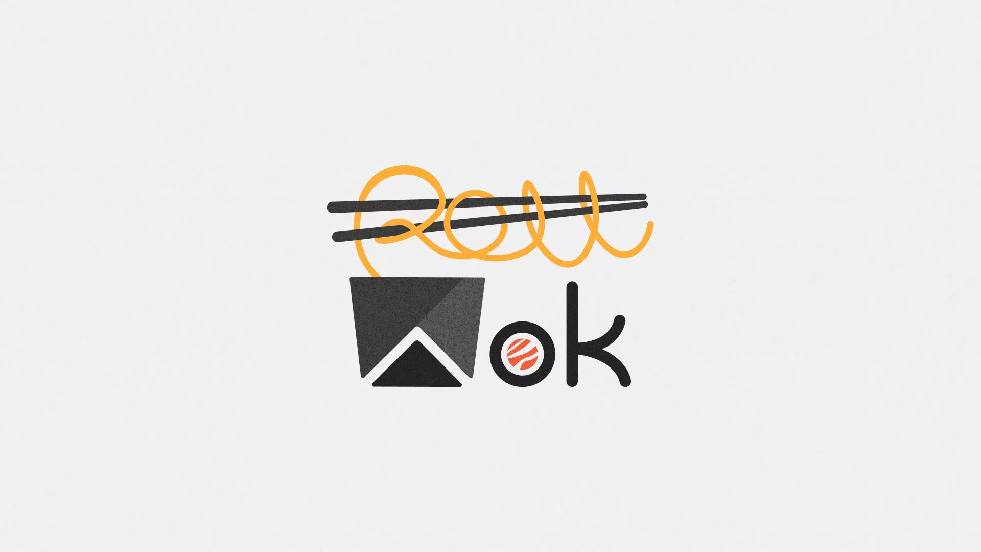 Разработка логотипа суши-бара «Roll Wok Club» в Ярославле